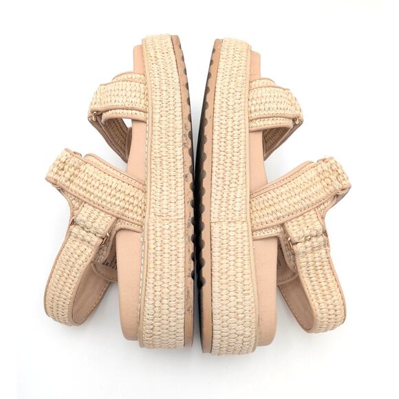 Steve Madden Bigmona Platform Sandals Women's Natural Raffia Size US8M EU38.5 - Picture 7 of 12
